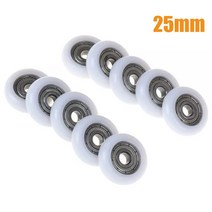 미닫이문레일 욕실 베어링 도어 러너 슬라이딩 샤워 롤러 풀리 교체 부품 직경 19mm/23mm/25mm 10 개, [03] 25mm