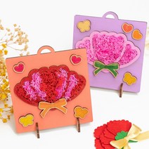민화샵 모스액자 카네이션 액자만들기 나무액자 어버이날 만들기키트 DIY 모스 카네이션 화분만들기, 모스액자-카네이션