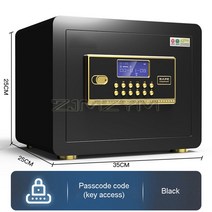 소형금고 불에안타는금고 비밀공간 디지털 안전 BGX-25 암호 도난 방지 지문 보이지 않는 사무실 보석 잠금 알람 캐비닛, [03] Black Electronic