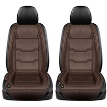 Vkkn 겨울 차량용 극세사 시트커버 온열시트 운전석 12V/24V 전용, 보라운(2PCS)
