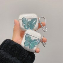 에어팟 3 무선 이어폰 케이스 판타지 크리스탈 나비 모양 반짝이 소프트 TPU 충격 방지 1/2 프로 커버, [03] Airpods Pro, [09] No.7- Green