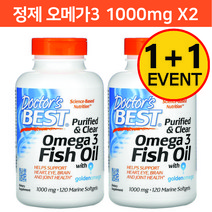 2개 닥터스베스트 오메가 3 1000 mg 120 정 4개월 불순물X 오메가3 EPA DHA