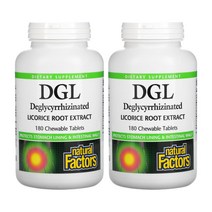 내추럴팩터스 Natural Factors DGL 감초뿌리 추출물 180츄어블정 2개 스테비아 글리시리진 리코리스 Liquorice 아니스 씨 스테비아 잎