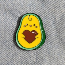 BC032 아보카도 하트 스마일 브로치 배지 뱃지 배찌 빼찌