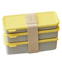 락앤락 DOSILOCK 스타터팩 3단 도시락 360ml + 530ml, 노랑, 6세트