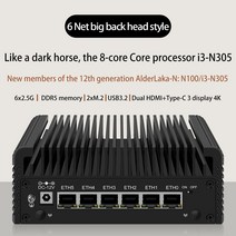 레노버 노트북 방화벽 라우터 팬리스 미니 PC 6 LAN 2.5G, 26.16GB DDR5 128GB NVMe - Inte