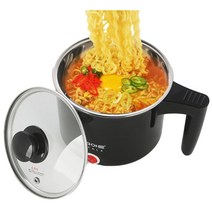 키친아트 1인용 스텐 미니 전기 라면 냄비 1L 라면냄비 여행용 1인가구