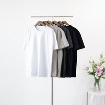 엠클로 남자 기본핏 빅사이즈 20수 슬라브 레이어드 무지 반팔 티셔츠