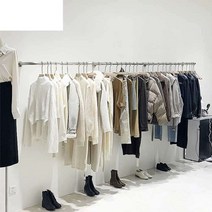 벽면행거 옷걸이 렉 걸이 벽걸이옷 의류매장 스탠딩, 높이 170 길이 1.5미터 스테인레스