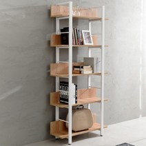 거실서재인테리어 모던가구 사다리책장 집안정리 25평거실 오픈수납 거실정리 스탠드책장 진열대 정리대, 블랙 라이트월넛