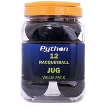 Python Racquetball 파이썬 블랙 라켓볼 (밸류 팩 - 볼 저그 12개 롱 랠리 볼!) 985GK8