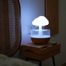 빗소리 가습기 비구름 무드등 무중력 물멍 수면등 수유등, 수면 보조제 야간 조명 가습 디퓨저