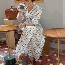 꽃무늬 플라워 랩 롱 루즈핏 반팔 원피스 드레스 팔뚝커버 롱 긴