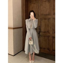 가을 명품st. 크롭자켓+플레어스커트 세트 투피스셋업
