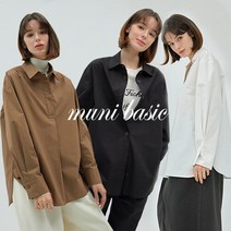 무니베이직 코튼100 루즈핏 셔츠블라우스3종