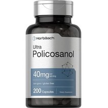 Non GMO Gluten Free 울트라 폴리코사놀 40mg 200캡슐 사탕수수 추출 직구, 1병, 200정