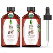 SVA Organics 냉압착 비정제 동백꽃 카멜리아 에센셜오일 118ml x2팩 For Skin Hair Face Care Aromatherapy
