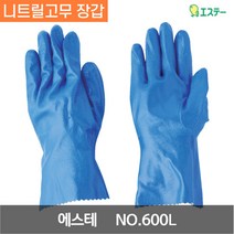 에스테 모델 로브 니트릴고무 장갑 NO.600L 블루 L 1켤레, 1개