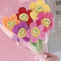 스마일 장미 꽃 인형 홈데코 집안꾸미기 아이방 장식, 퍼플