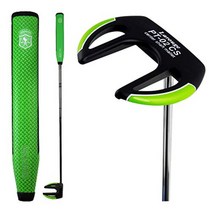 LAROUGE PT-02CS 극두 그립 퍼터 말렛 타입 센터 샤프트 헤드커버 34인치, GREEN