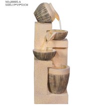운수대통실내가습기 실내용분수 실외분수대 가습 항아리 분수대, 베이지우드 51cm