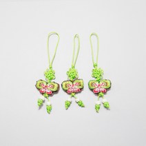 전통매듭나비 2.5cm×11cm 연두 전통공예 장신구줄전통소품 노리프렌즈 만들기재료 전통꾸미기
