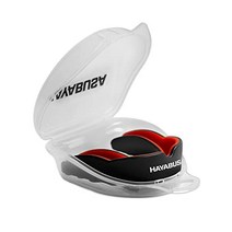 Hayabusa 전투 스포츠 마우스 가드 청소년 및 성인 - 검정/빨강 성인, Adult, White/Red