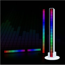 5V RGB 이퀄라이저 LED 스틱바 / 소리반응 댄싱 LED 무드등, 블랙