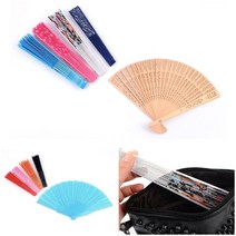 휴대용 플라스틱 부채 컬러 플라스틱 일반형 선물용부채 접는부채, 원목 심플