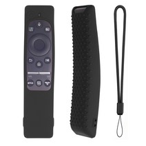 Parseley 삼성 스마트 TV 리모컨 BN59 호환 실리콘 커버 케이스 파손 소음 방지, 블랙