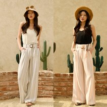 원썸 [원썸] 여성 투톤 스트라이프 와이드 팬츠 2종 택1