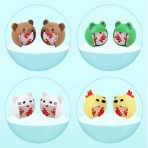 1+1 캐릭터코너보호대 모서리 기둥 식탁 책상 가드 잠금장치 쿠션, 갈색곰+고양이