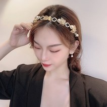 셀프웨딩 브라이덜샤워 생일 선물 제니 아이유 델루나 엔틱 벨벳 얇은 티아라 큐빅 헤어밴드6