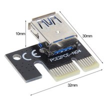 그래픽카드 라이저 미니 USB 3.0 그래픽 카드 라이저 PCI-E 1X ~ 확장 어댑터 마이닝 익스텐더 마이너 액세, 01 Black