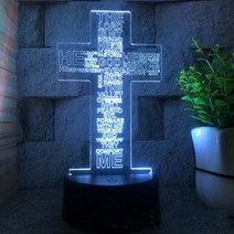 예수 3d led 램프 침실 야간 조명 액션 기독교 그림 아바타 성경 축복 처녀 방 장식 선물 루스, 02+Crack base 7colours