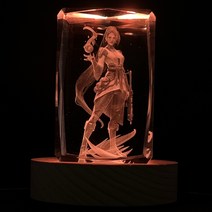 발로란트 3D 크리스탈 피규어 + 16색상 LED 무드등, 1개(세이지)