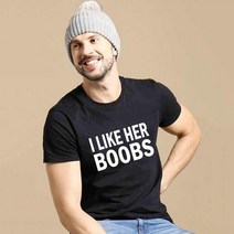 신혼여행 여성 의류 허니문 T 셔츠 발렌타인 웨딩 선물 매칭 커플 Tshirt 나는 그의 근육처럼 그녀의 가슴을 좋아한다