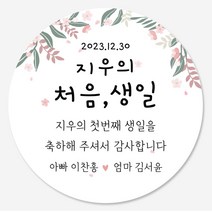 데이플레인 첫돌 돌잔치 답례품 스티커 14종 주문제작, 첫돌10(63mmx12개입)