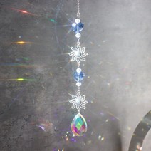 윈드차임 크리스탈 Windchime 태양 포수 수제 스타 문 펜던트 정원 바람 차임 창 매달려 장식 홈 장식 선물, 15 31