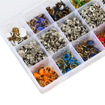 풀세트 똑딱이펀칭기 단추집게 스냅기 금속스냅 버튼 단추 키트, 단추100pcs