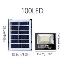 태양광 반사판 스포트라이트 원격 제어 야외 조명 벽 램프 집 정원용, 100 LED