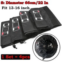 4개/몫 범용 자동차 스페어 타이어 커버 케이스 휠 스토리지 가방 차량 프로텍터, 03 T0016 13-16 inch, 4개