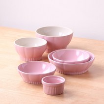 로얄베일 샤롯데 1인 혼밥 식기세트 6p, 핑크, 공기 + 대접 + 찬기 중 2p + 대 + 소스볼, 1세트
