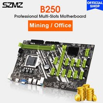 박격포 마더보드 소켓 오리지널 B250 마이닝 LGA 1151 지원 12 GPU PCIE 16X DDR4 SATA3.0 마이너 암호 화폐 베이스 플레이트