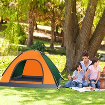 2인용텐트 2 Persons Camping Tent Single Layer Beach Tent Outdoor Travel Windproof Waterproof Awning Tent, 보여진 바와 같이