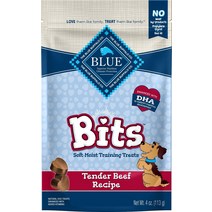 Blue Buffalo Blue Bits 부드러운 쇠고기 레시피 부드럽고 촉촉한 훈련견 간식, 4-oz bag