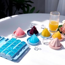 실리콘얼음틀 주방 얼음 트레이 물 주스 아이스메이커 (2type), 02_얼음 트레이 15구, 핑크