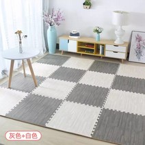 나뭇결 모양 바닥 퍼즐 매트 반려동물 층간소음 방지, 베이지그레이