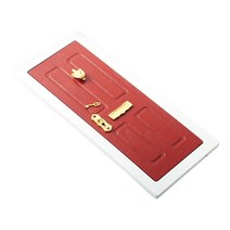 Royalways 인형 집 미니어처 도어 diy 장면 액세서리 식당 주방을위한 미니어처 인형 집 액세서리 장식, 목재 + 합금, 빨간색