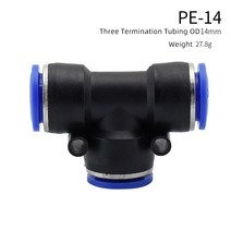 3 웨이 OD 호스 튜브 푸시 인 에어 가스 피팅 퀵 커넥터 어댑터 T 형 티 공압 10mm 8mm 12mm 6mm 4mm 16mm, 06 14mm